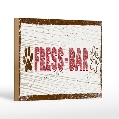 Wooden sign notice 18x12 cm food bar dog decoration