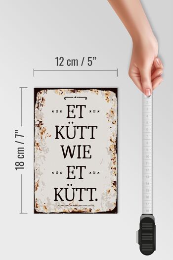Panneau en bois disant 12x18 cm Et Kütt wie et kütt Cologne disant décoration 4