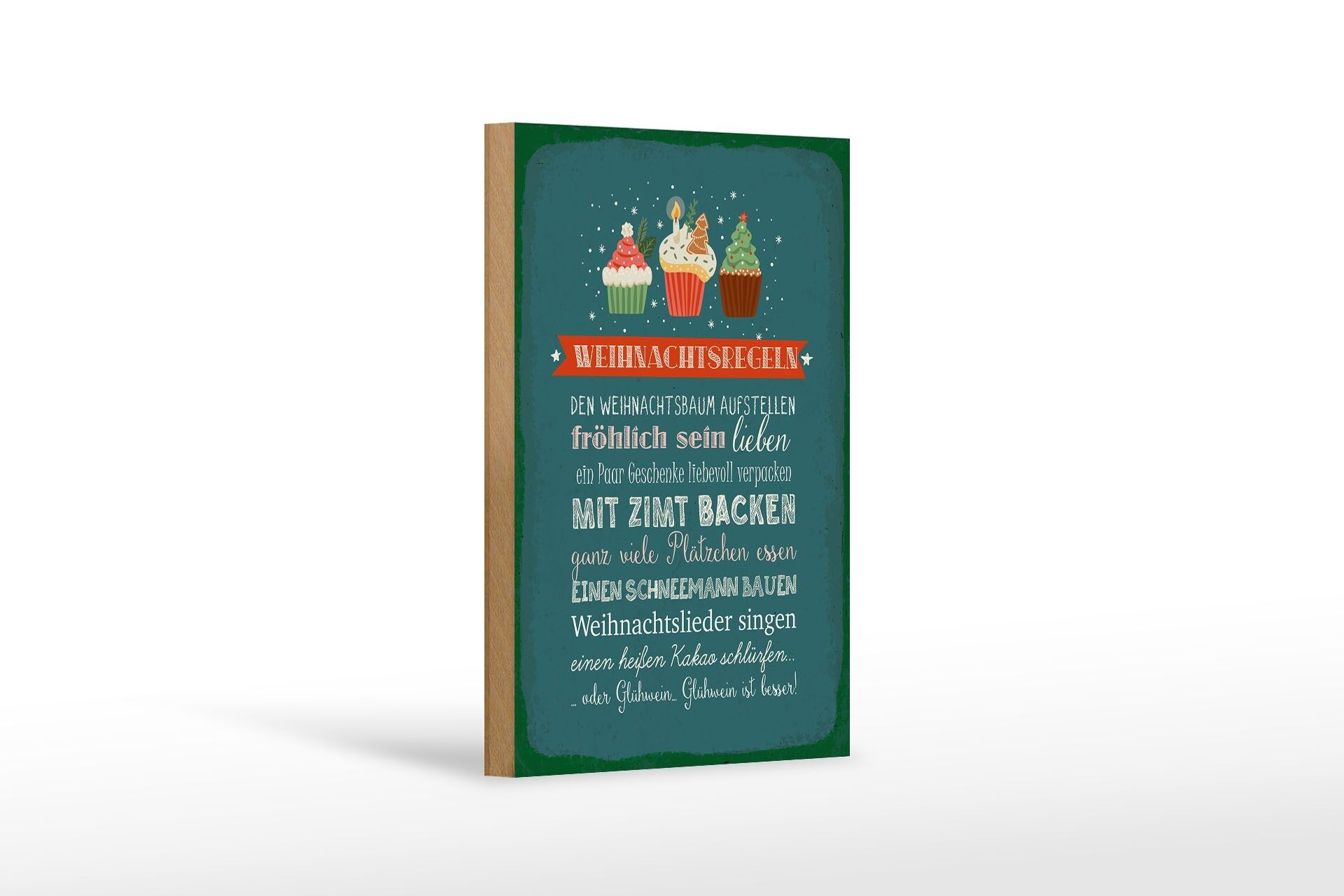 Cartello in legno con scritta 12x18 cm Decorazione regole natalizie