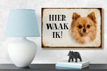 Panneau en bois avec inscription « Dutch Here Waak ik Chihuahua » 18 x 12 cm. 3