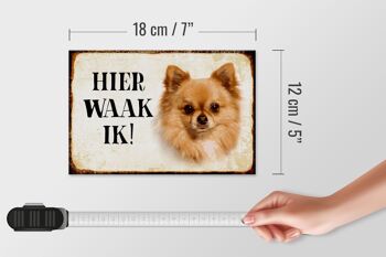 Panneau en bois avec inscription « Dutch Here Waak ik Chihuahua » 18 x 12 cm. 4