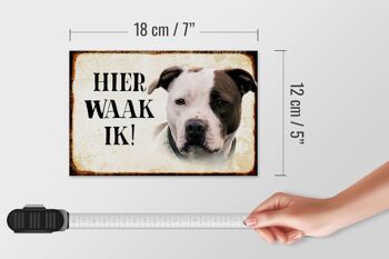 Panneau en bois disant 18x12 cm Dutch Here Waak ik American Pitbull Terrier 4