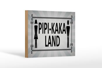 Panneau avis en bois 18x12 cm décoration toilettes campagne Pipi-Kaka 1