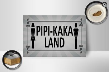 Panneau avis en bois 18x12 cm décoration toilettes campagne Pipi-Kaka 2