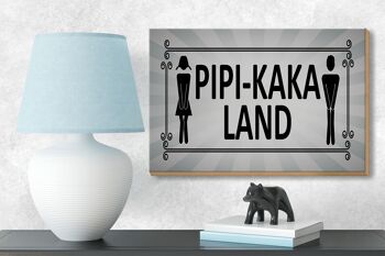 Panneau avis en bois 18x12 cm décoration toilettes campagne Pipi-Kaka 3