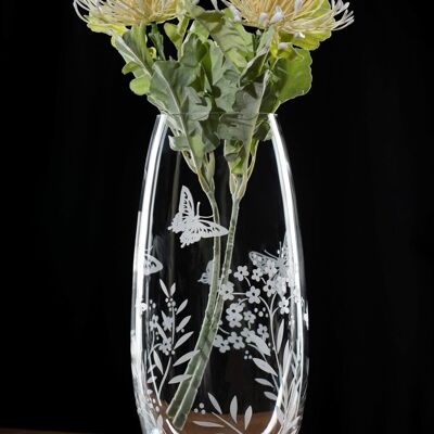Vase papillon gravé Diamante - 25 cm de haut