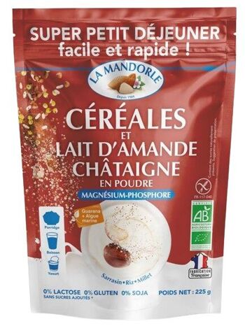 Super Petit Déjeuner : Céréales & Lait d’Amande Châtaigne en poudre - 225g