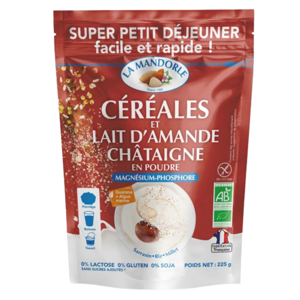 Desayuno Súper Completo: Cereales y Leche de Almendras y Castañas - 225g