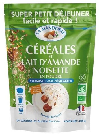 Super Petit Déjeuner : Céréales & Lait d’Amande Noisette en poudre - 225g