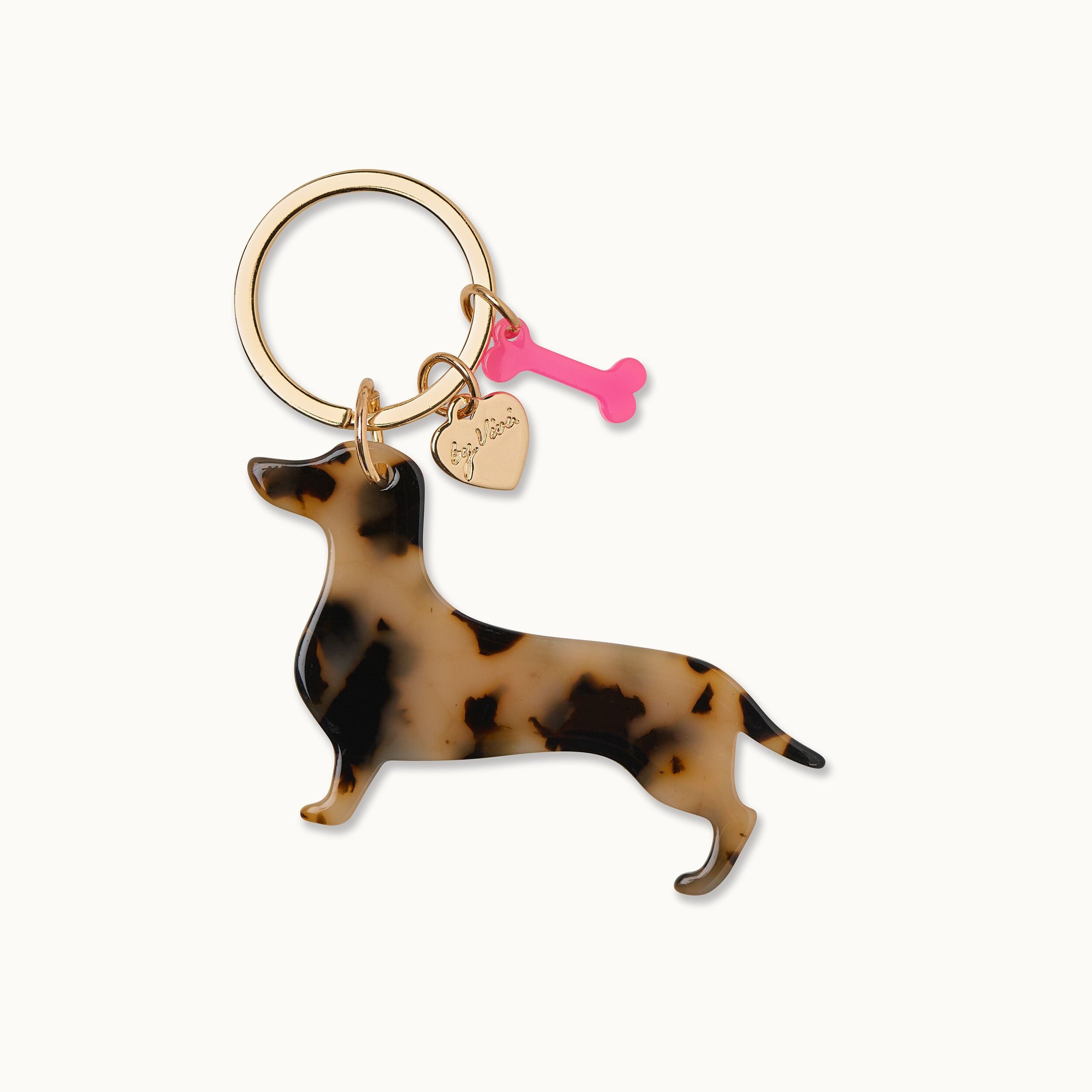 Llavero De Perro Labrador Con Hueso – Amuleto De Suerte Para Dueños De Perros (Rose Gold)