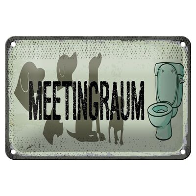 Blechschild Hinweis 18x12cm Meetingraum Toilette Hund Dekoration