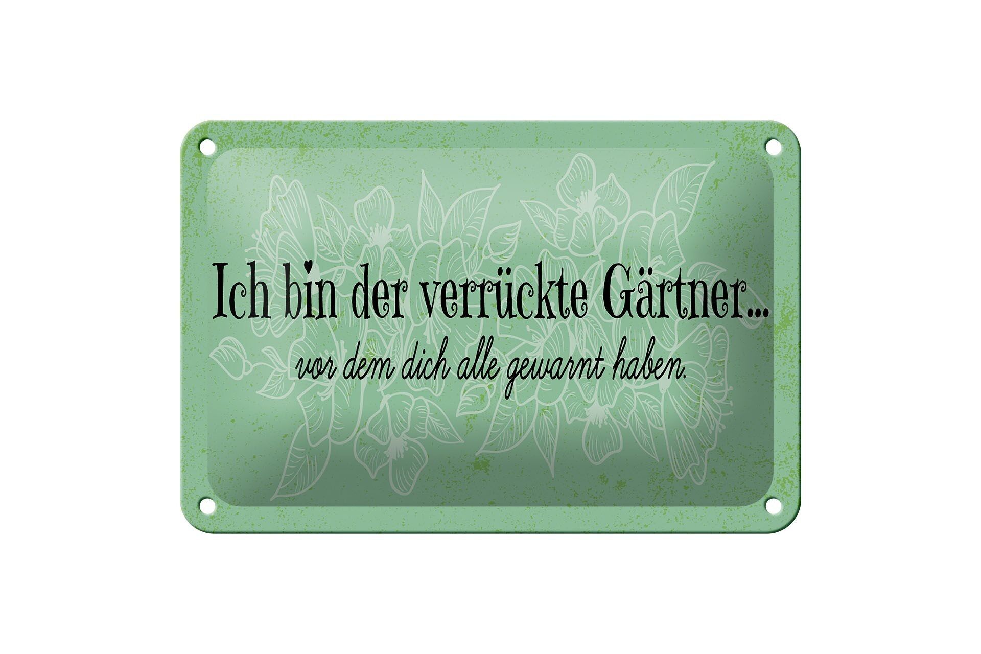 Targa in metallo con scritta "Io sono il giardiniere pazzo" 18x12 cm