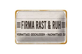 Plaque en tôle indiquant 18x12cm société Rast & Ruh Afternoon pour la décoration 1