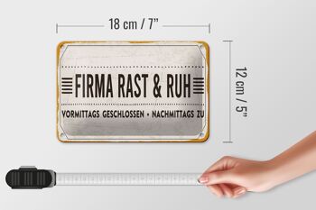 Plaque en tôle indiquant 18x12cm société Rast & Ruh Afternoon pour la décoration 5