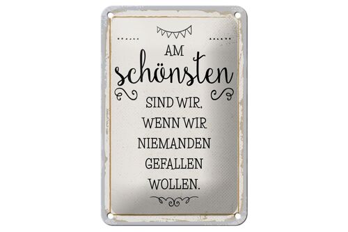 Blechschild Spruch 12x18cm Wenn wir niemanden gefallen wollen Dekoration