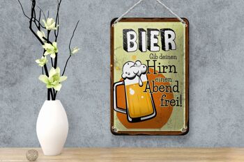 Plaque en étain alcool 12x18cm bière Offrez à votre cerveau une décoration de soirée 4