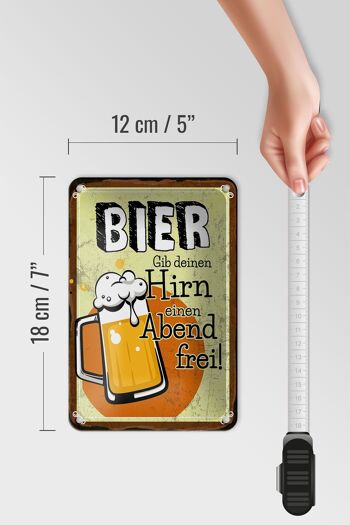 Plaque en étain alcool 12x18cm bière Offrez à votre cerveau une décoration de soirée 5