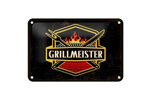 Blechschild Spruch 18x12cm Grillmeister Dekoration