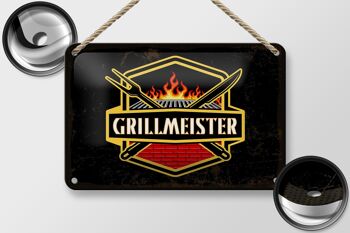 Plaque en tôle disant 18x12cm Décoration Grillmeister 2