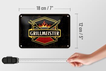 Plaque en tôle disant 18x12cm Décoration Grillmeister 5