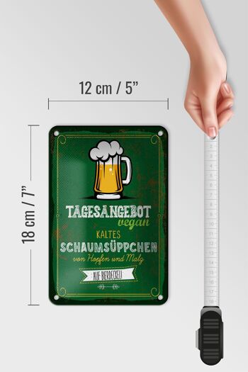 Signe en étain alcool 12x18cm bière végétalienne mousse froide décoration de soupe 5
