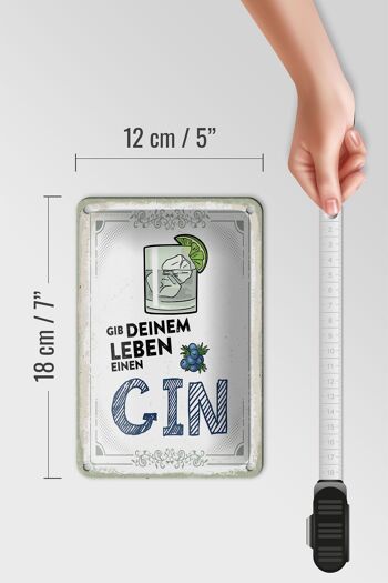 Plaque en tôle alcool 12x18cm Donnez à votre vie une décoration GIN 5