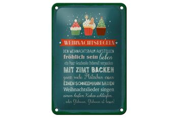 Panneau en étain indiquant les règles de Noël, 12x18cm, décoration 1