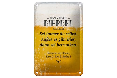 Blechschild Alkohol 12x18cm Auszug aus der Bierbel Dekoration