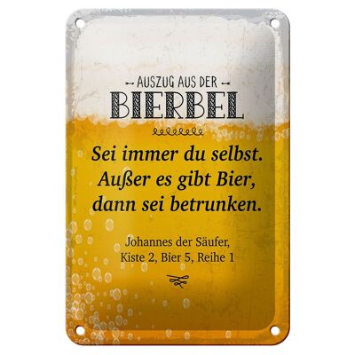 Blechschild Alkohol 12x18cm Auszug aus der Bierbel Dekoration