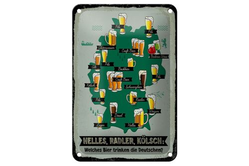 Blechschild Alkohol 12x18cm Welches Bier trinken die Deutschen Karte Dekoration