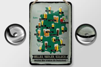Signe en étain alcool 12x18cm, quelle bière les Allemands boivent-ils, décoration de carte 2