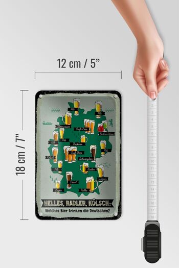Signe en étain alcool 12x18cm, quelle bière les Allemands boivent-ils, décoration de carte 5