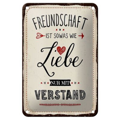 Cartel de chapa que dice 12x18cm La amistad es algo así como decoración de amor.