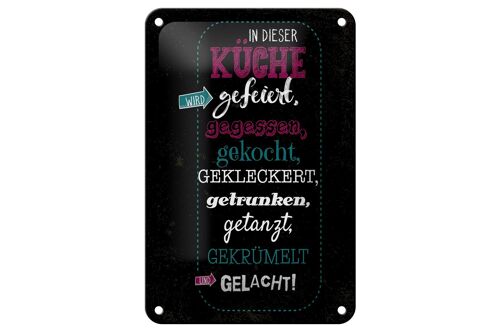 Blechschild Spruch 12x18cm In dieser Küche wird Aufzählung Dekoration