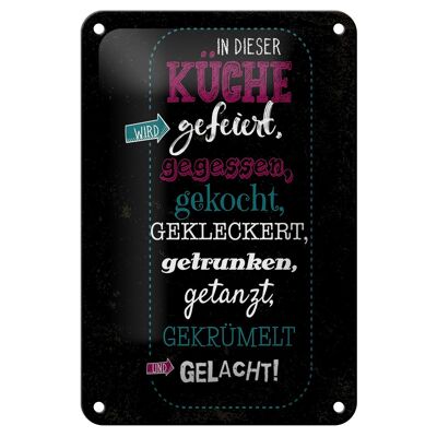 Blechschild Spruch 12x18cm In dieser Küche wird Aufzählung Dekoration