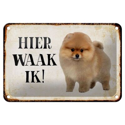 Cartel de chapa que dice 18x12cm Decoración holandesa aquí Waak ik Pomerania