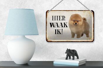 Panneau en étain disant 18x12cm, décoration hollandaise Here Waak ik Pomeranian 4