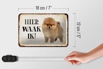 Panneau en étain disant 18x12cm, décoration hollandaise Here Waak ik Pomeranian 5