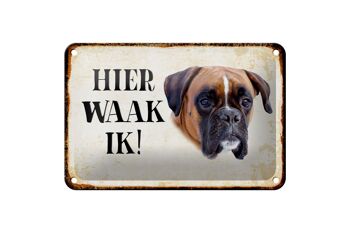 Panneau en étain avec inscription « Dutch Here Waak ik Boxer », 18x12cm, décoration 1
