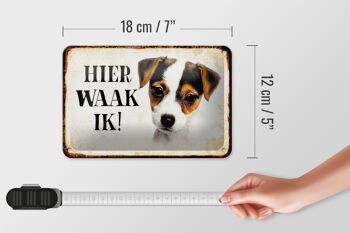 Panneau en étain disant « Dutch Here Waak ik Jack Russell Terrier Puppy », 18x12cm 5