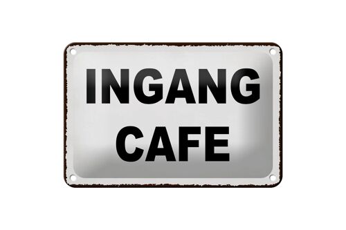 Blechschild Hinweis 18x12cm holländisch Ingang Cafe Dekoration