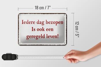 Panneau en étain indiquant que le cuir "Dag Bezopen" de 18 x 12 cm est également un panneau de niveau réglementé. 5
