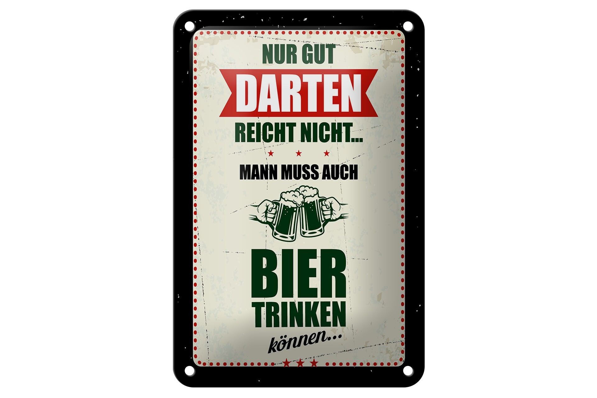 Targa in metallo con scritta 12x18 cm Solo un buon guizzo non è sufficiente, devi bere la birra