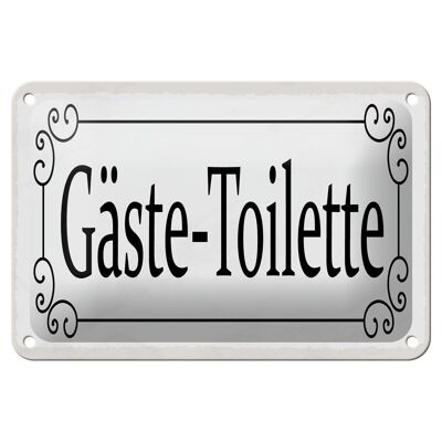 Blechschild Hinweis 18x12cm Gäste-Toilette Dekoration