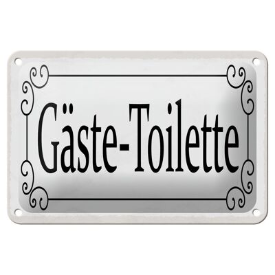 Metal sign notice 18x12cm guest toilet decoration