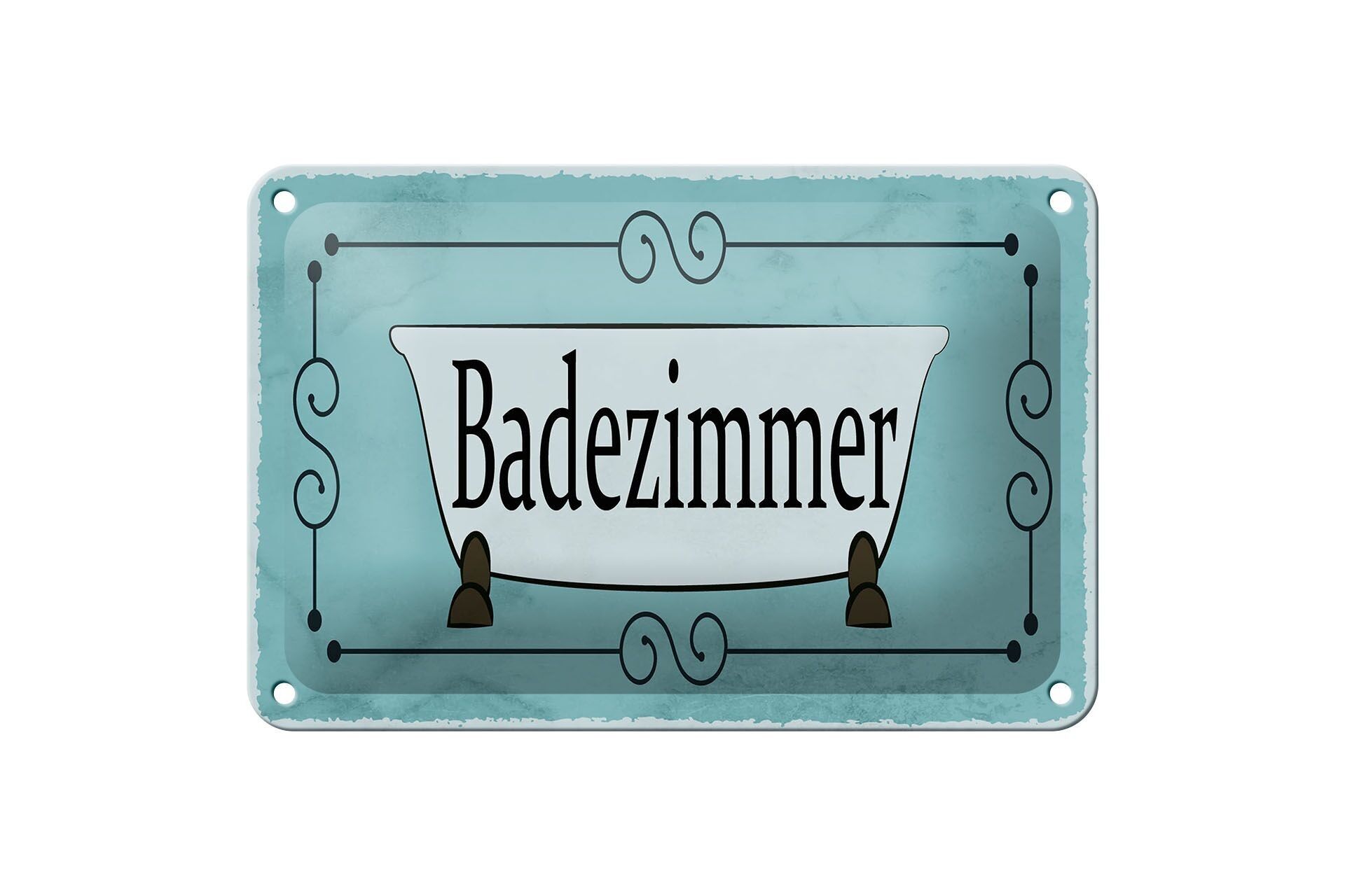 Cartel de chapa nota 18x12cm decoración baño