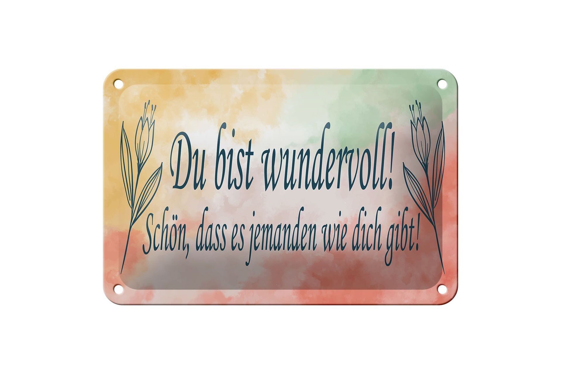 Targa in metallo con scritta "Sei meravigliosamente bella" 18x12 cm che è una decorazione