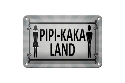 Blechschild Hinweis 18x12cm Pipi-Kaka Land Toilette Dekoration
