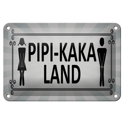 Blechschild Hinweis 18x12cm Pipi-Kaka Land Toilette Dekoration