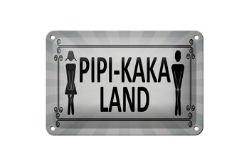 Plaque en tôle note 18x12cm décoration toilettes campagne Pipi-Kaka 1